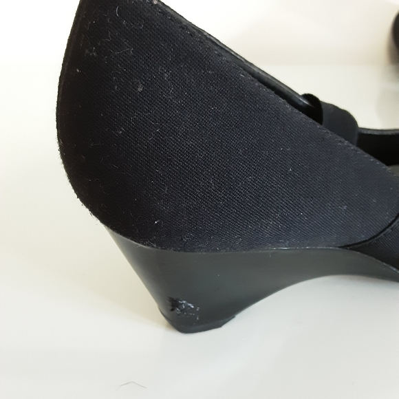 Anne Klein Black Matt iFlex Wedge Heels - Picture 8 of 12
